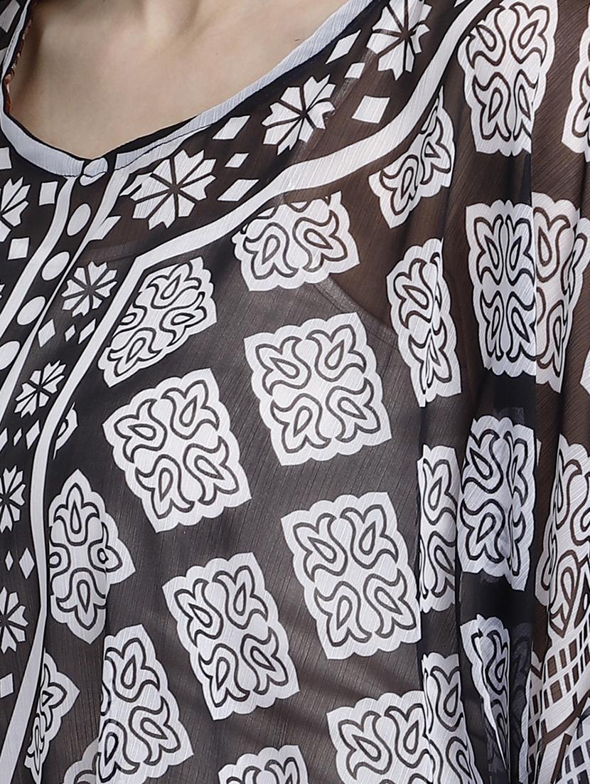 v-neck printed kaftan dress - 17837771 - Standard Image - 4