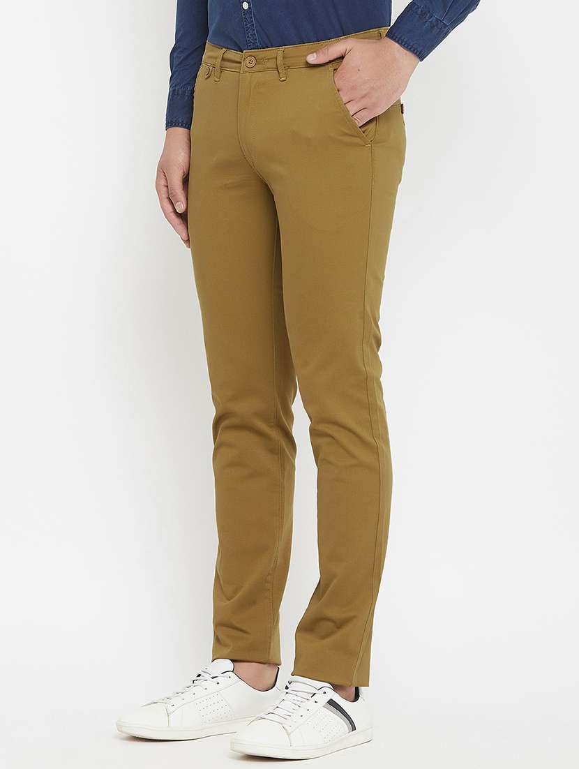 khaki solid chinos - 17837939 - Standard Image - 1