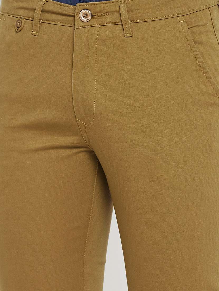 khaki solid chinos - 17837939 - Standard Image - 4