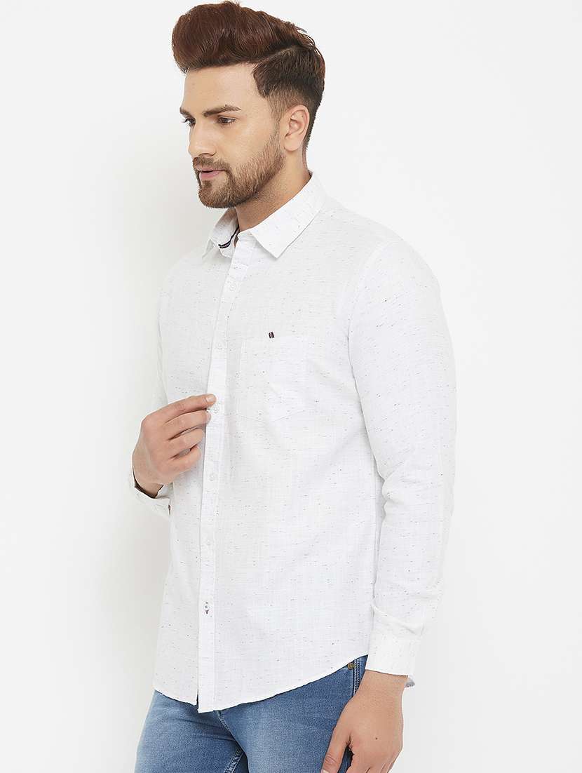 white self design casual shirt - 17837951 -  Standard Image - 1