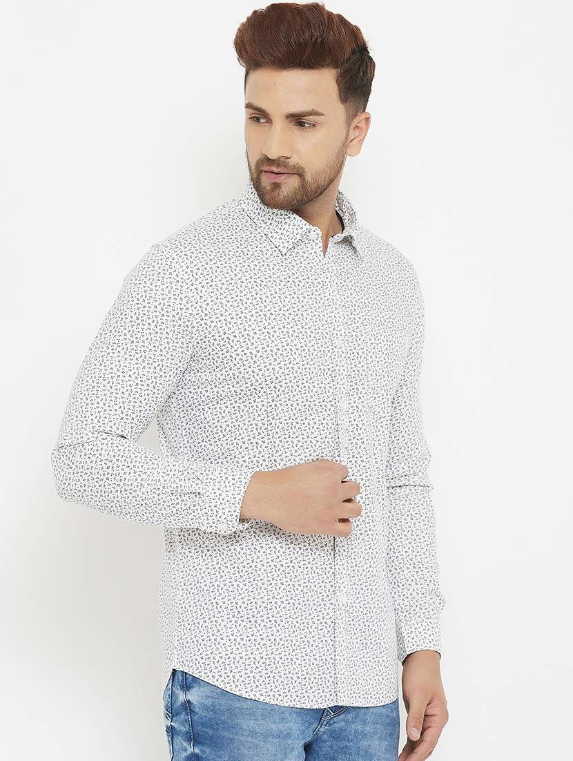 white printed casual shirt - 17837954 -  Standard Image - 1