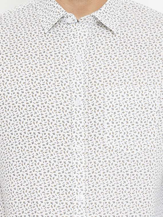 white printed casual shirt - 17837954 -  Standard Image - 4