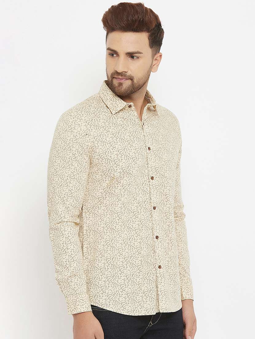 beige printed casual shirt - 17837958 -  Standard Image - 1