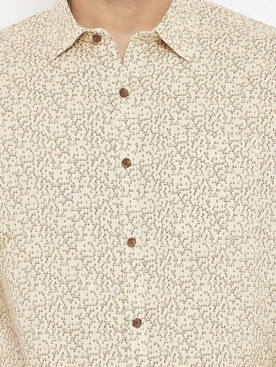 beige printed casual shirt - 17837958 -  Standard Image - 4
