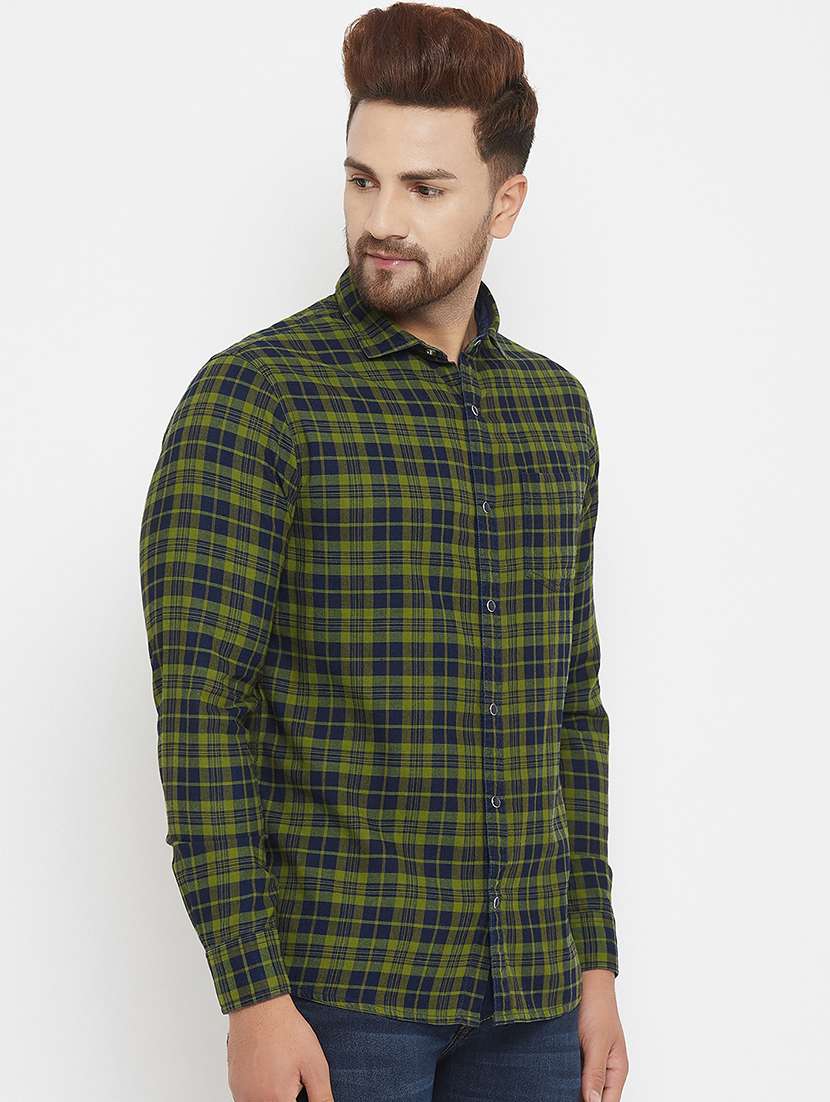 green checkered casual shirt - 17837976 -  Standard Image - 1