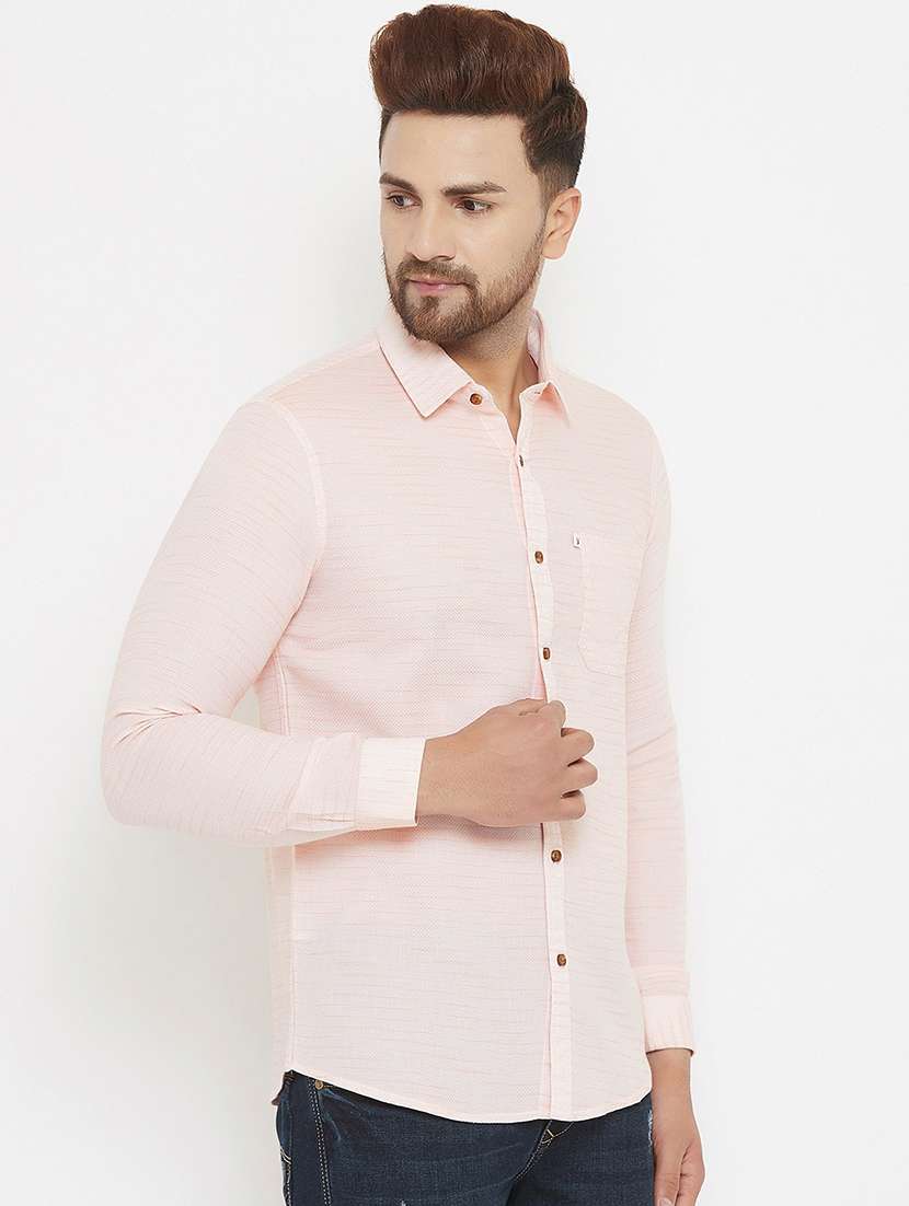pink self design casual shirt - 17837982 -  Standard Image - 1