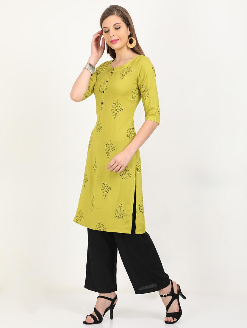 printed straight kurta - 17838142 - Standard Image - 1