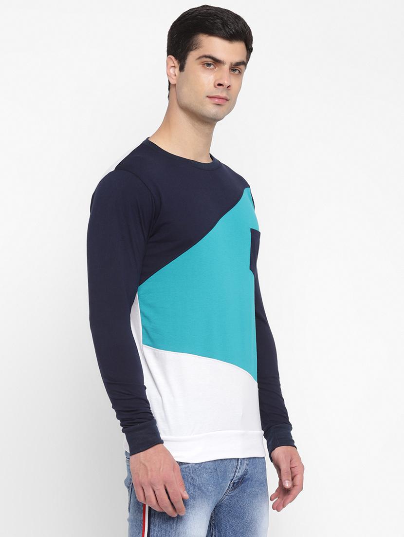 multi color block cut & sew pocket t-shirt - 17839094 -  Standard Image - 1