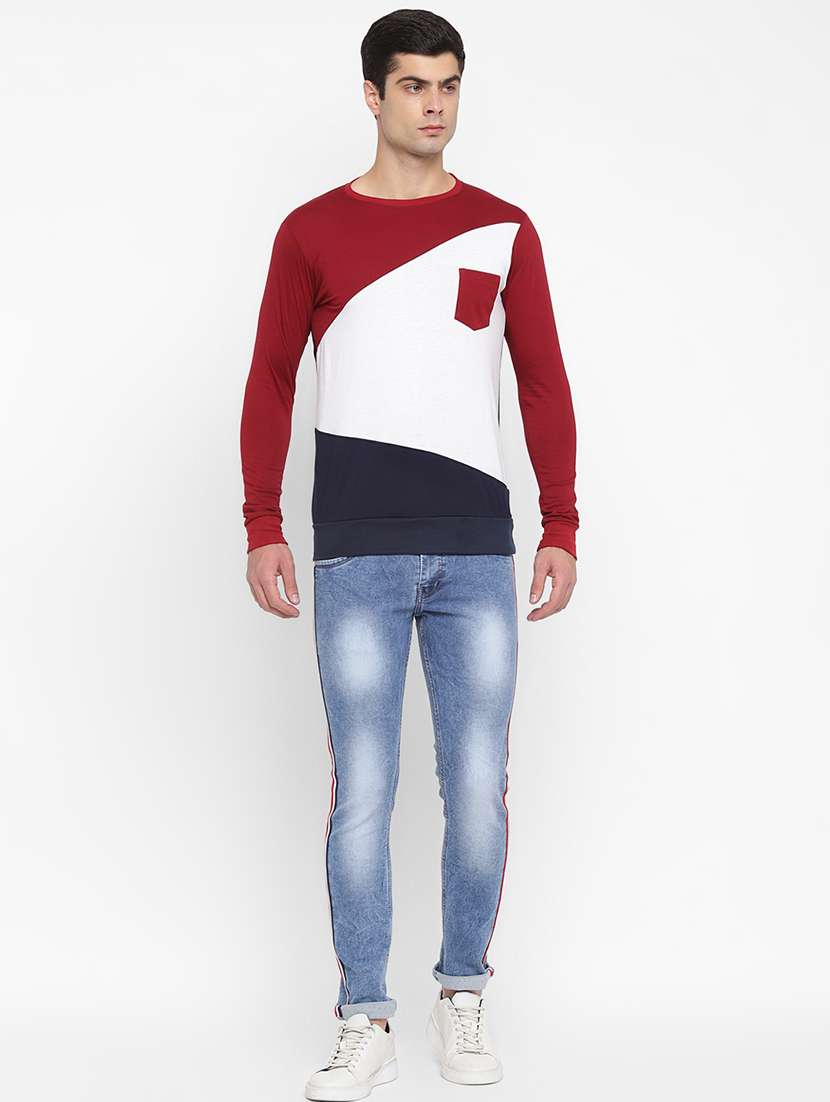 multi color block cut & sew pocket t-shirt - 17839095 - Standard Image - 4
