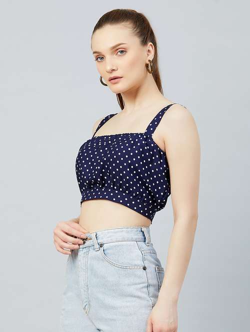 women's crop shoulder strap top - 17839149 - Standard Image - 0