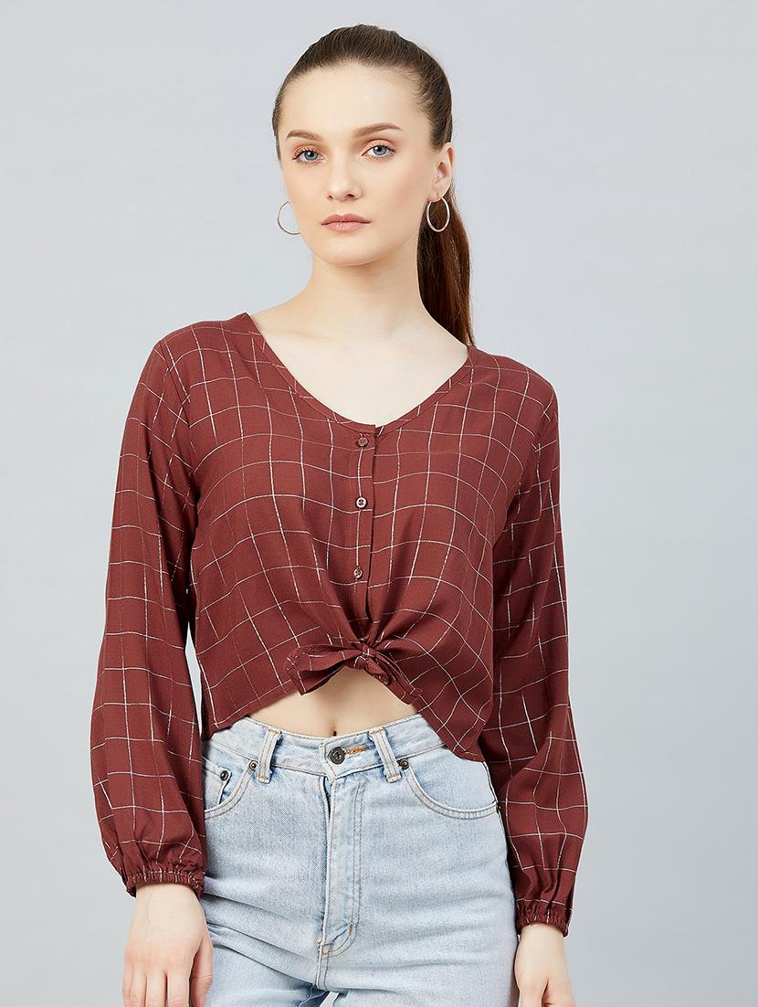 women's blouson v neck top - 17839153 -  Zoom Image - 0