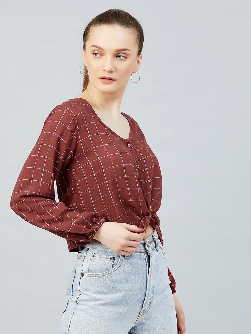 women's blouson v neck top - 17839153 - Standard Image - 1