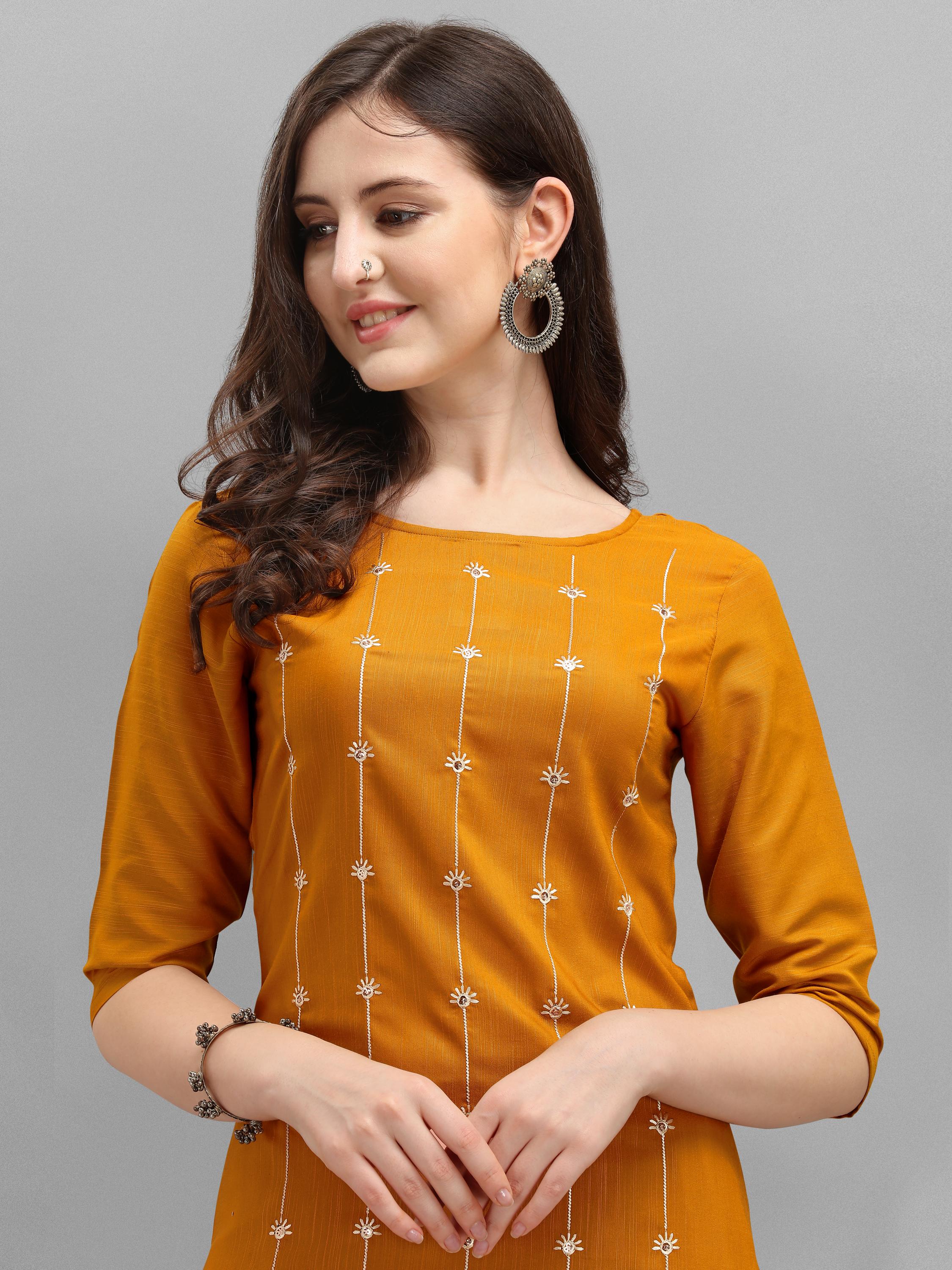 embroidered kurti with pants care instructions  - 17839242 -  Standard Image - 1