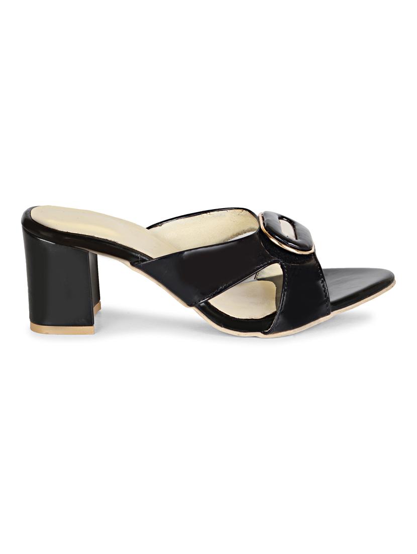 black sheet slip on sandals - 17839475 - Standard Image - 1