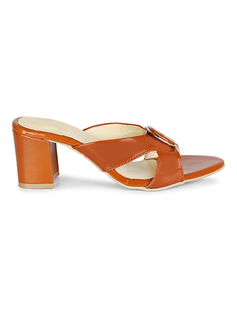 tan sheet slip on sandals - 17839479 - Standard Image - 1