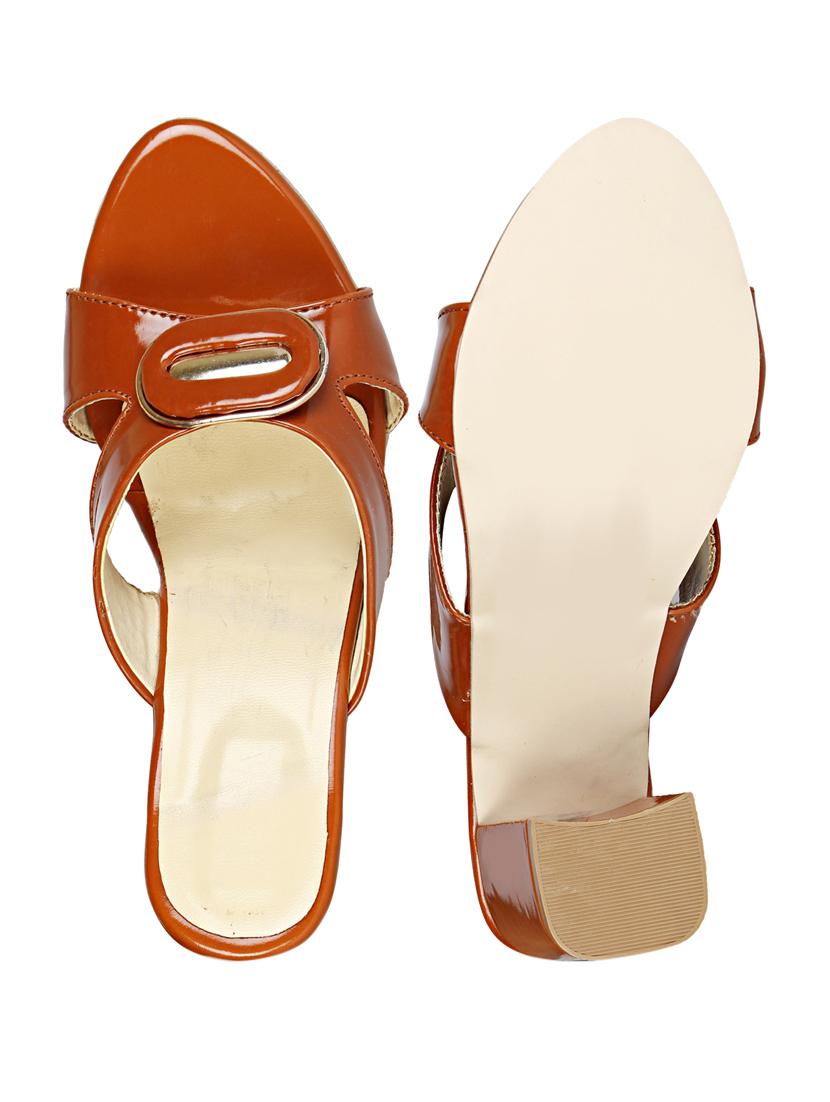 tan sheet slip on sandals - 17839479 - Standard Image - 4