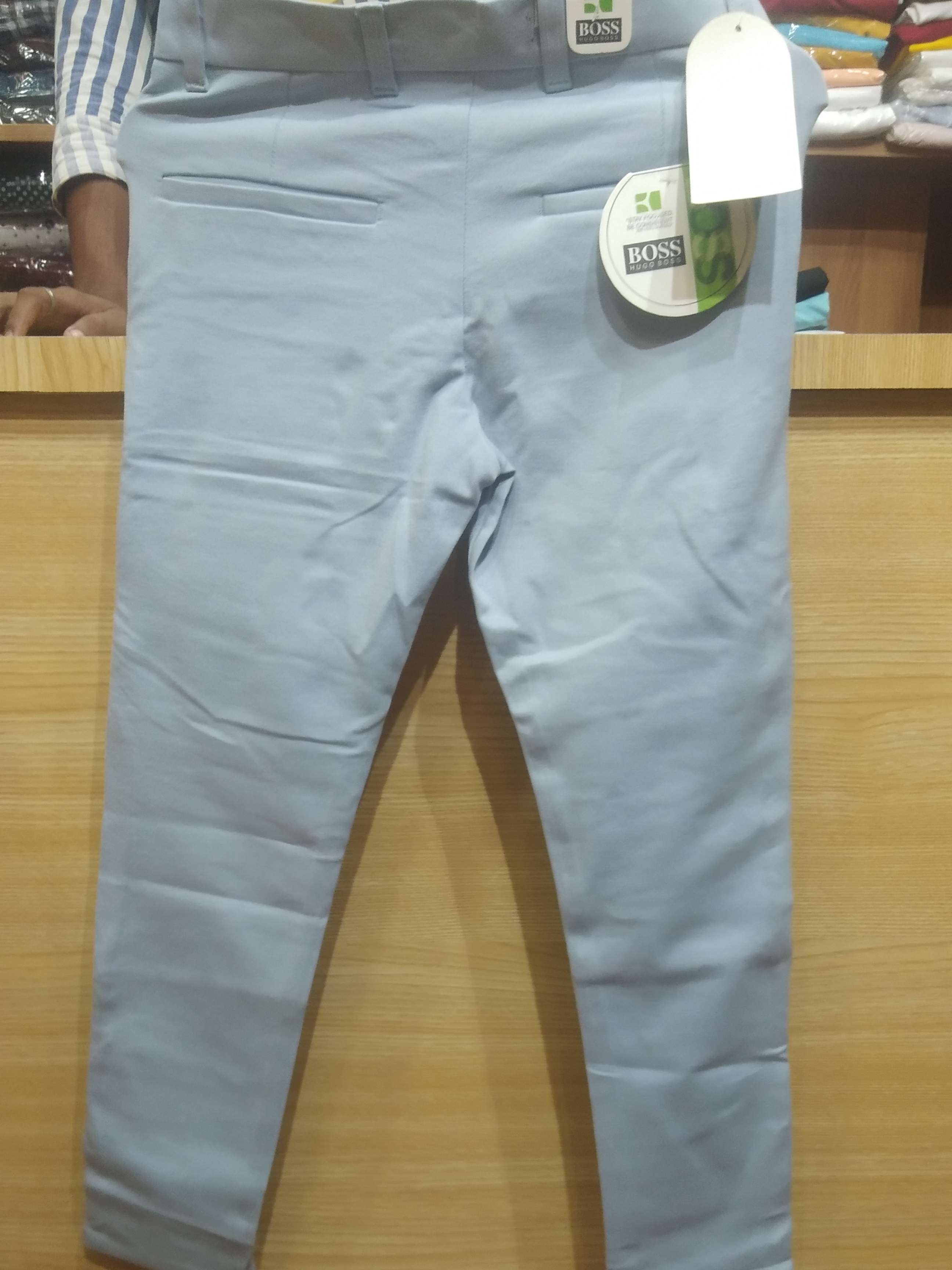 lightblue linen casual trousers - 17840817 - Standard Image - 1