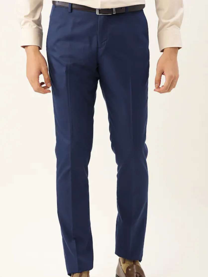 navyblue cotton formal trousers - 17842535 -  Standard Image - 1
