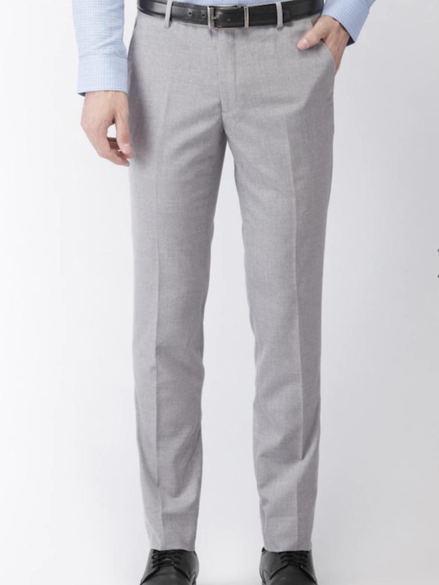 grey cotton formal trousers - 17842536 - Standard Image - 1