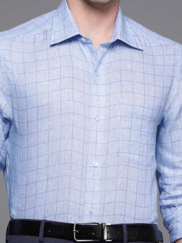 lightblue cotton formal shirt - 17842538 - Standard Image - 1