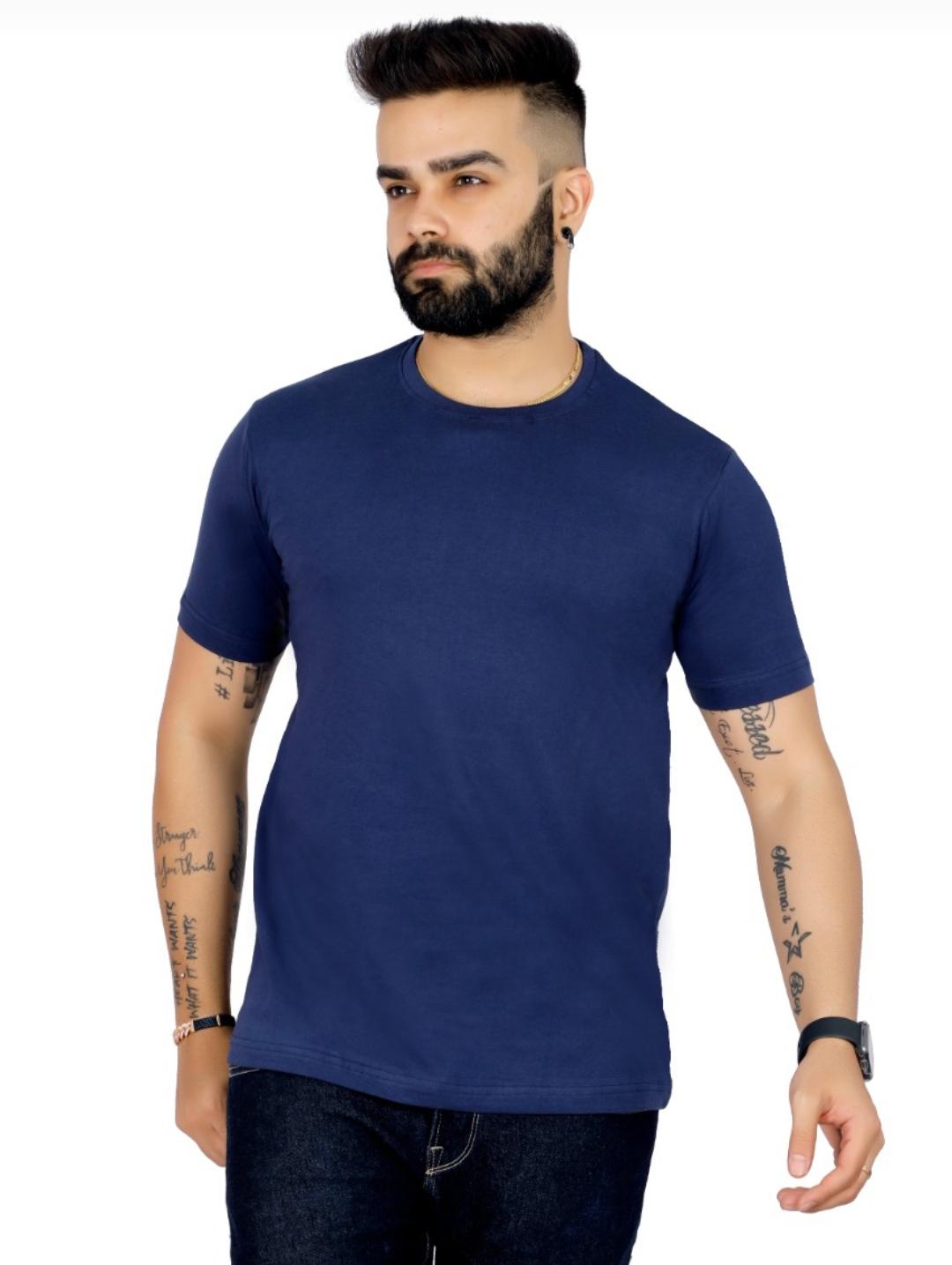 navyblue slub tshirt - 17842990 - Standard Image - 1