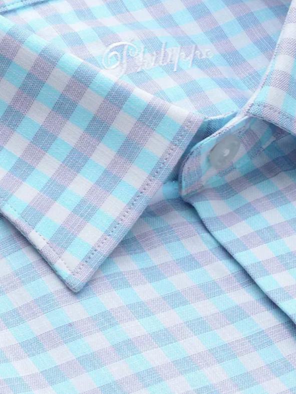 lightblue cotton casual shirt - 17843005 - Standard Image - 1