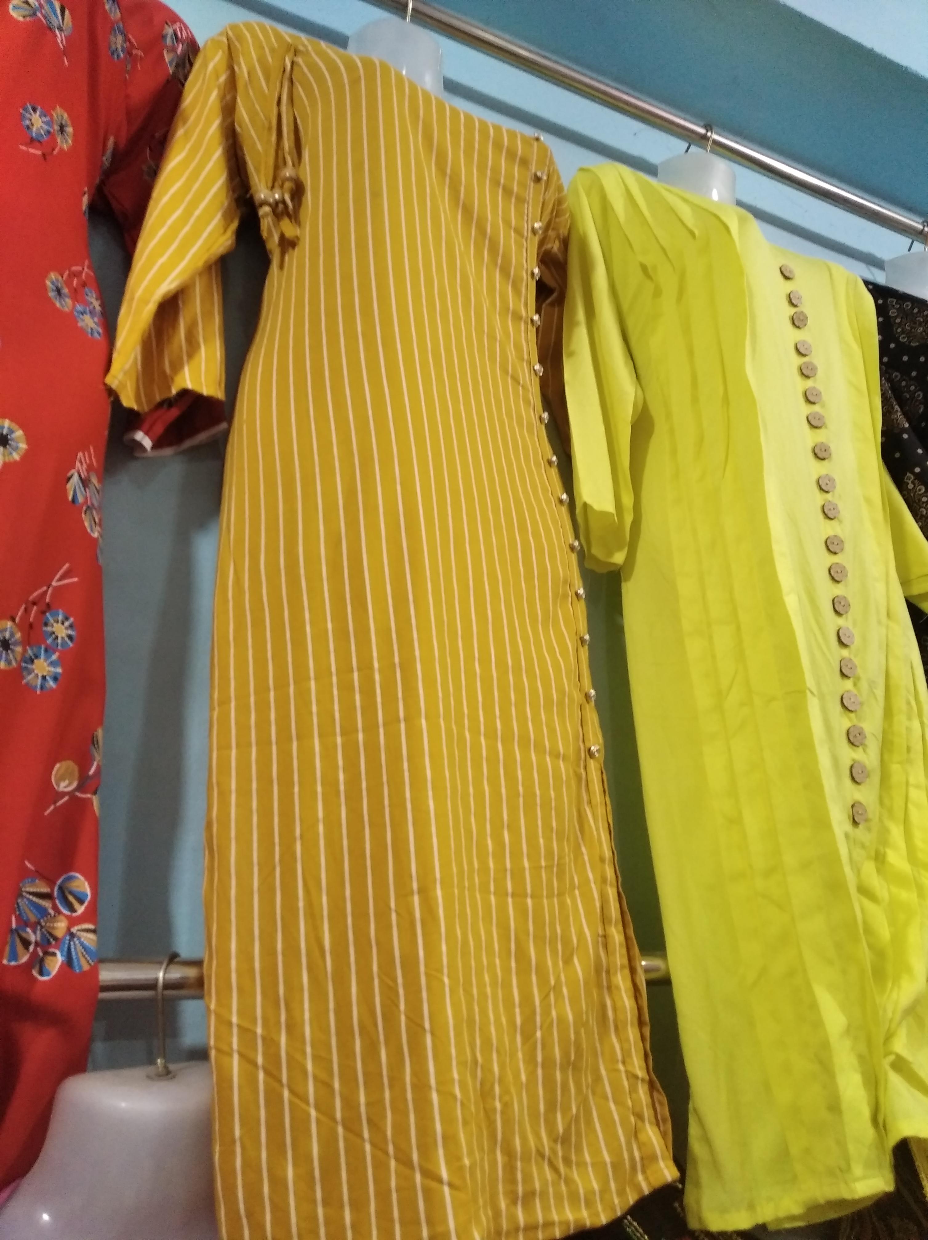 yellow cotton kurti - 17843044 - Standard Image - 1