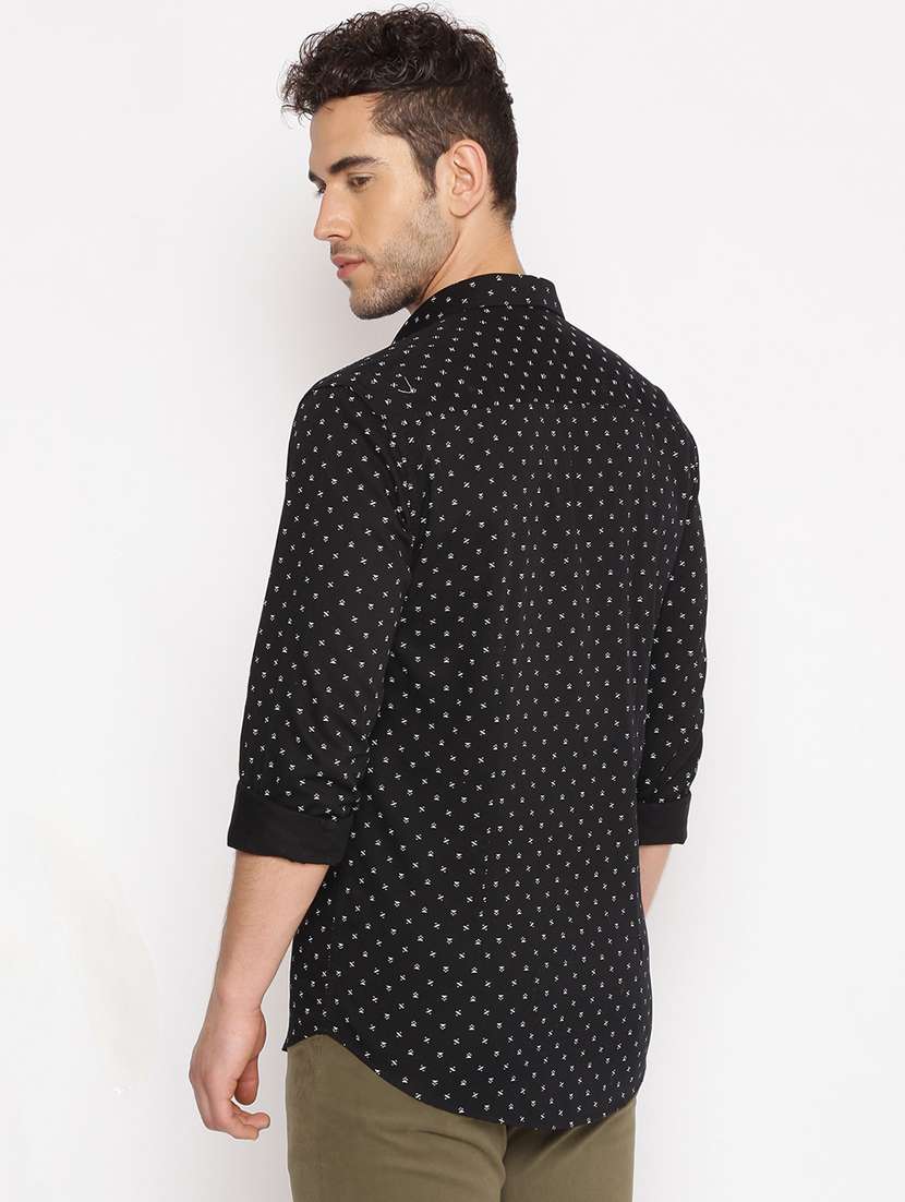 mens micro print casual shirt - 17843232 -  Standard Image - 1