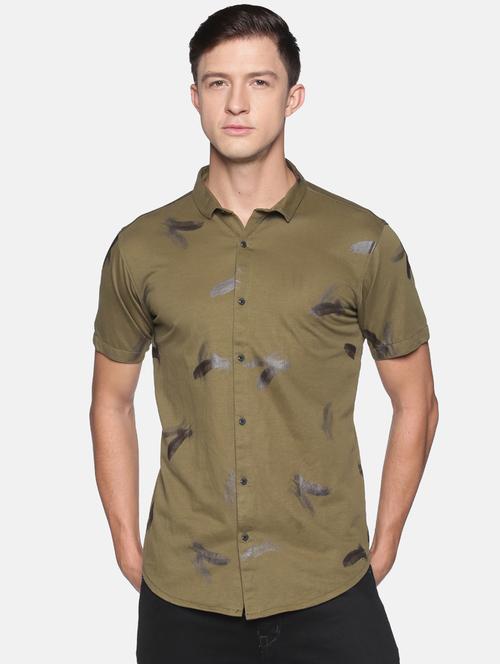 mens foil print casual shirt - 17843235 - Standard Image - 0