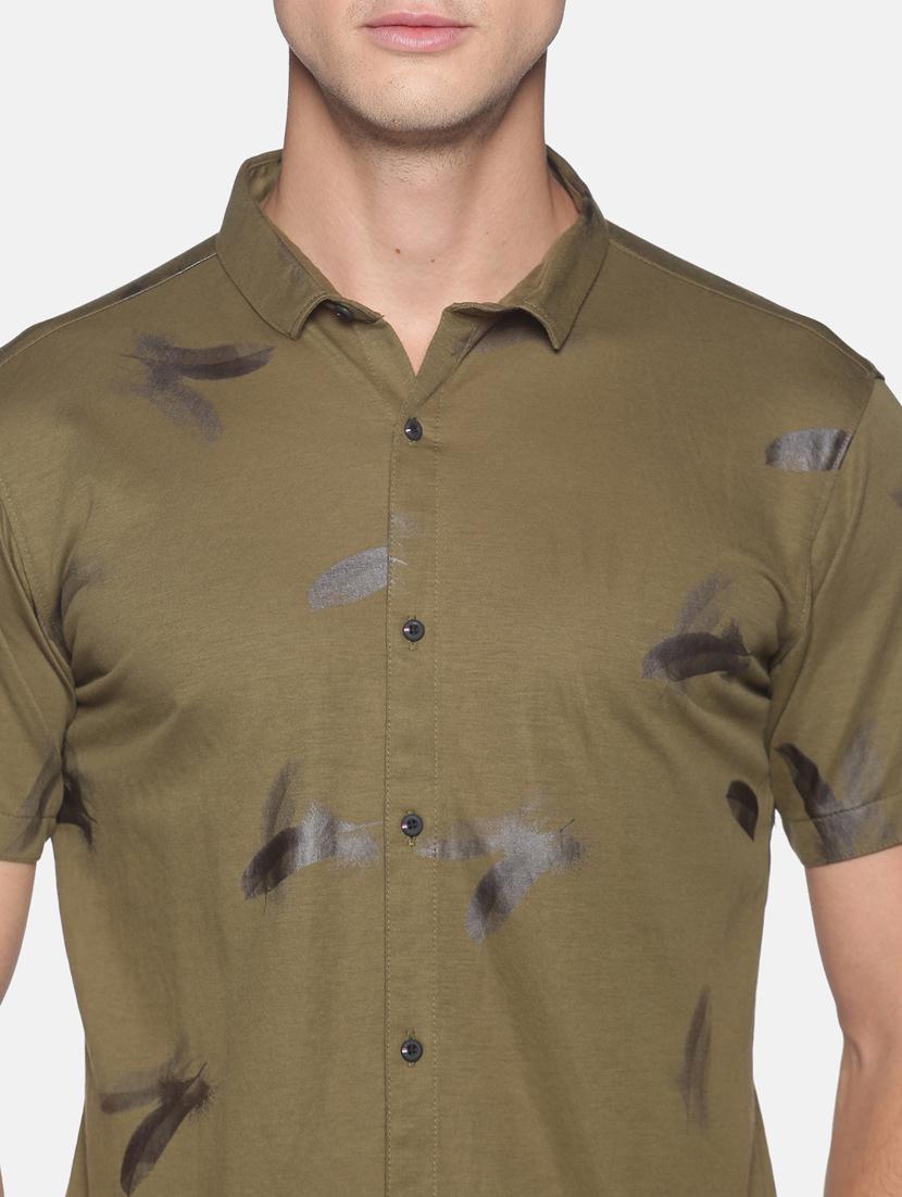 mens foil print casual shirt - 17843235 - Standard Image - 4
