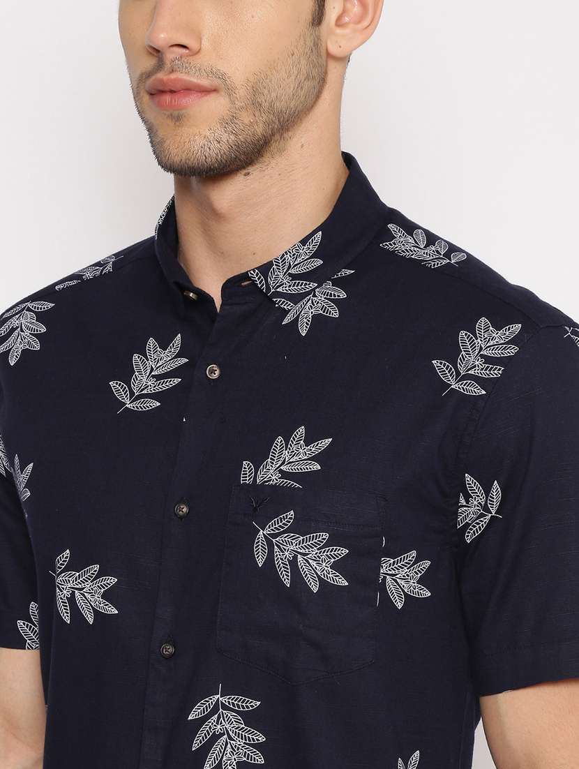 mens leaf print casual shirt - 17843271 -  Standard Image - 4