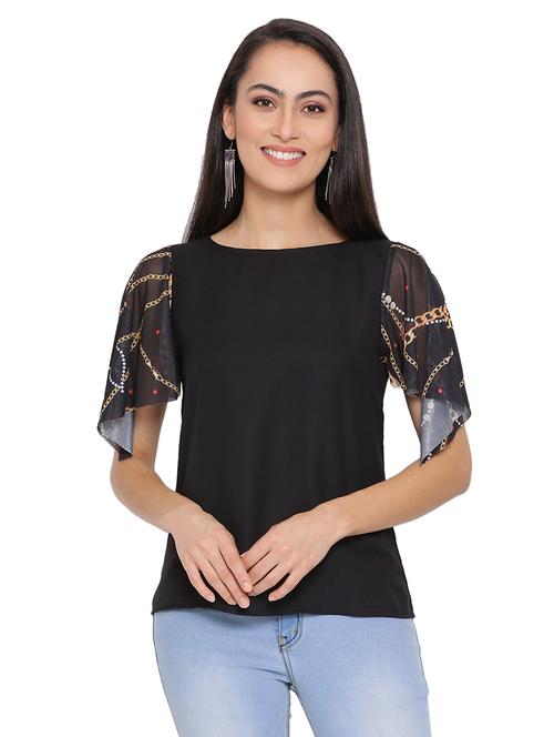 bell sleeved round neck  top - 17843633 -  Standard Image - 0