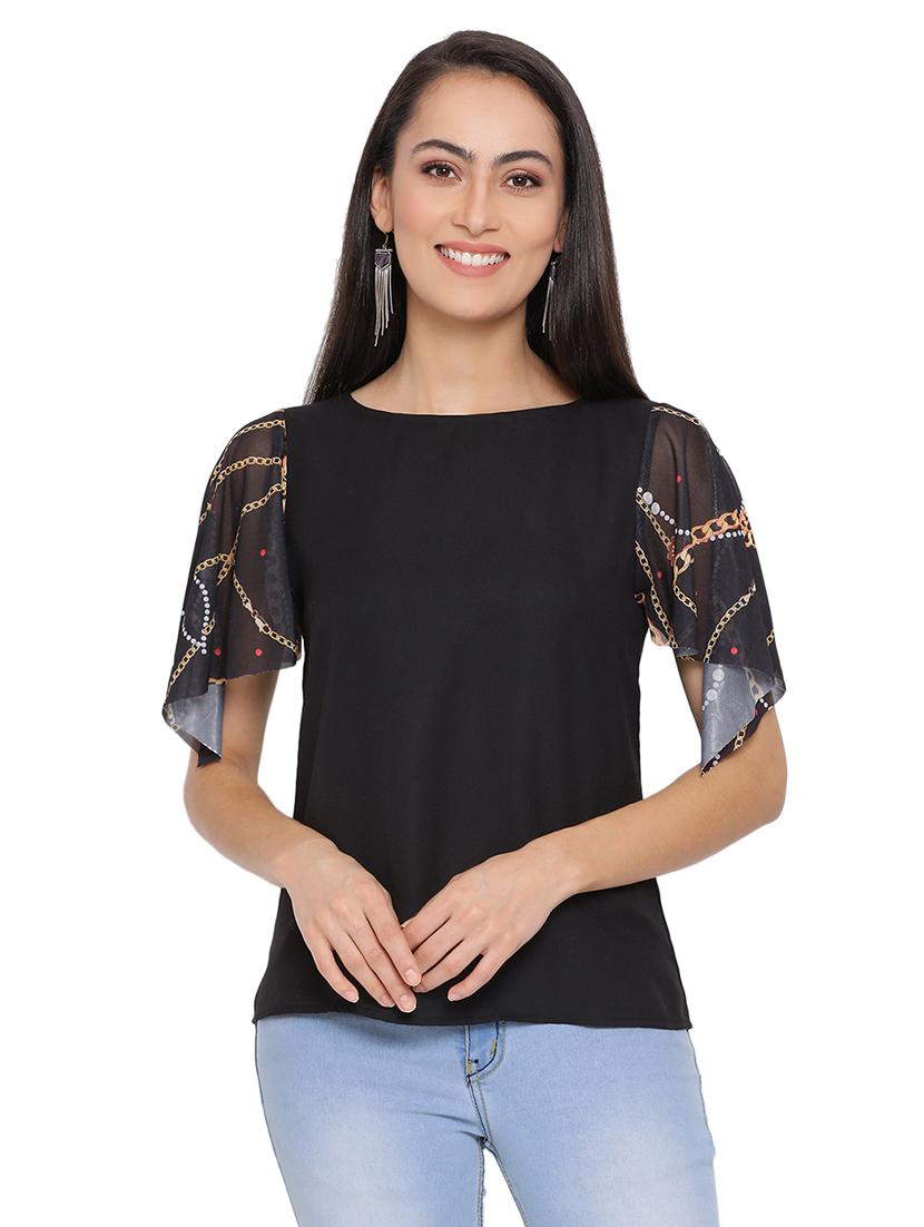 bell sleeved round neck  top - 17843633 -  Zoom Image - 0