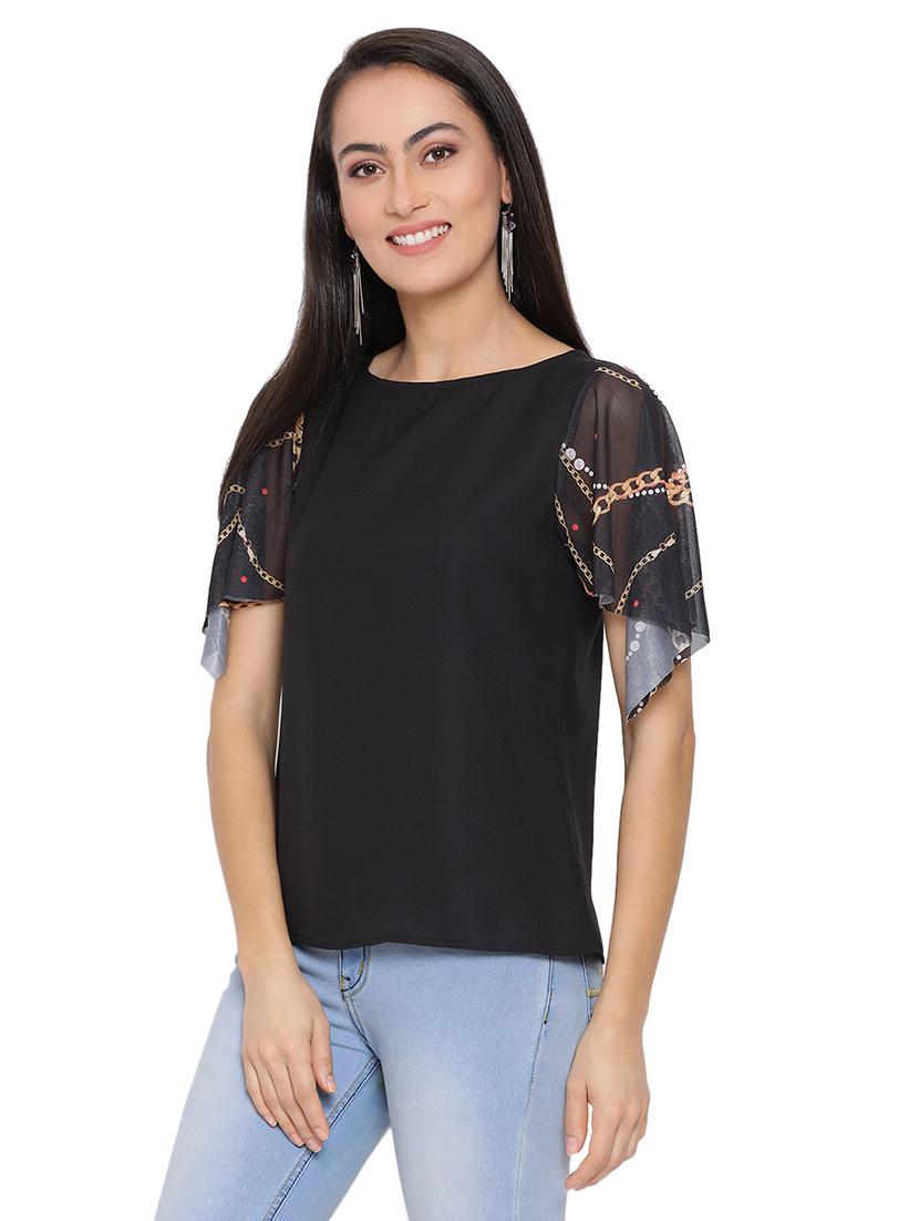 bell sleeved round neck  top - 17843633 -  Standard Image - 1