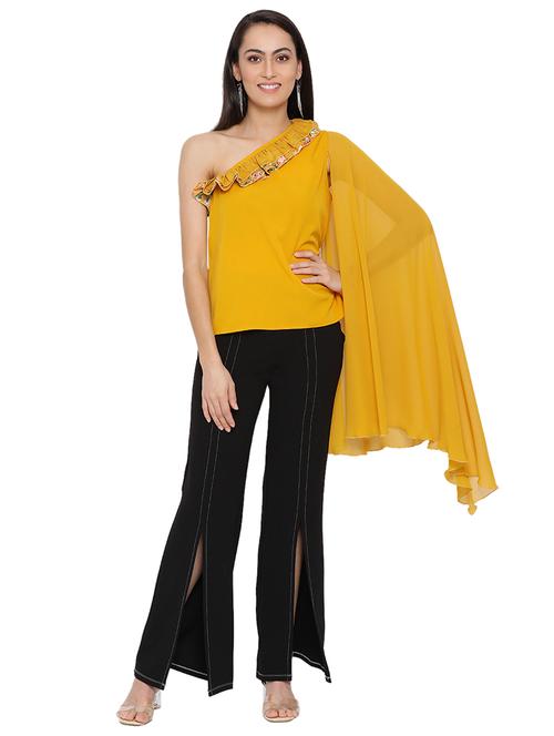 exaggerated sleeved solid  top - 17843645 -  Standard Image - 0