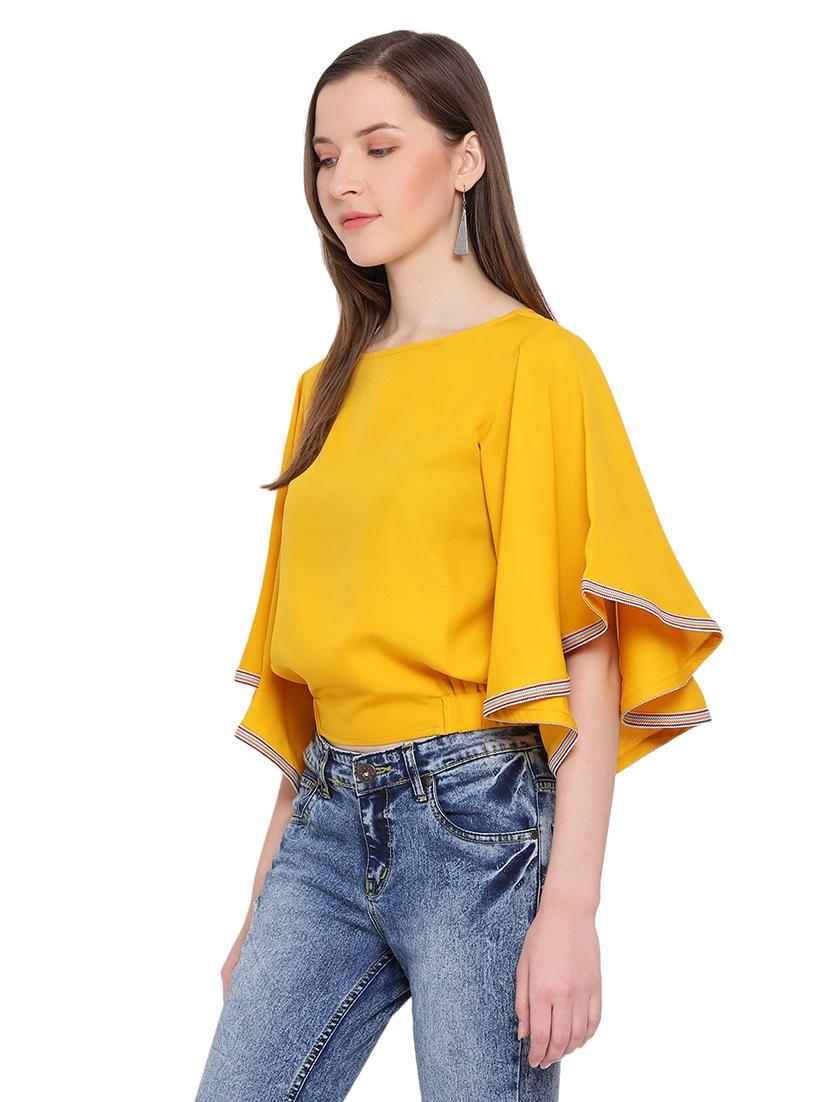 bell sleeved solid top - 17843648 - Standard Image - 1