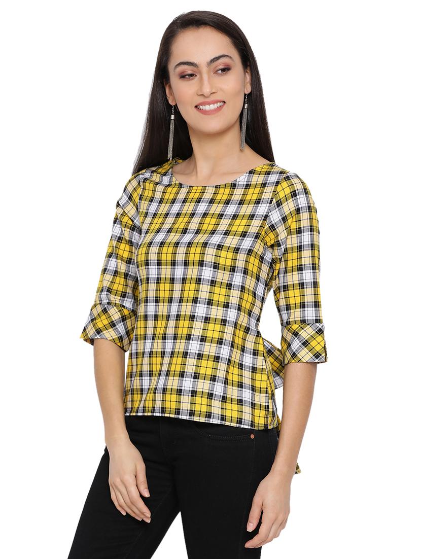 tie back checkered  top - 17843650 -  Standard Image - 1
