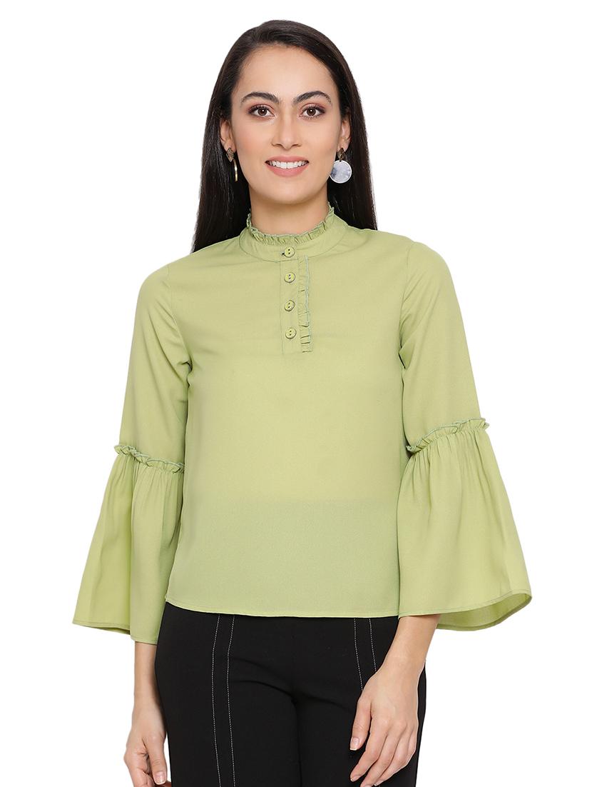 bell sleeved solid top - 17843651 -  Zoom Image - 0