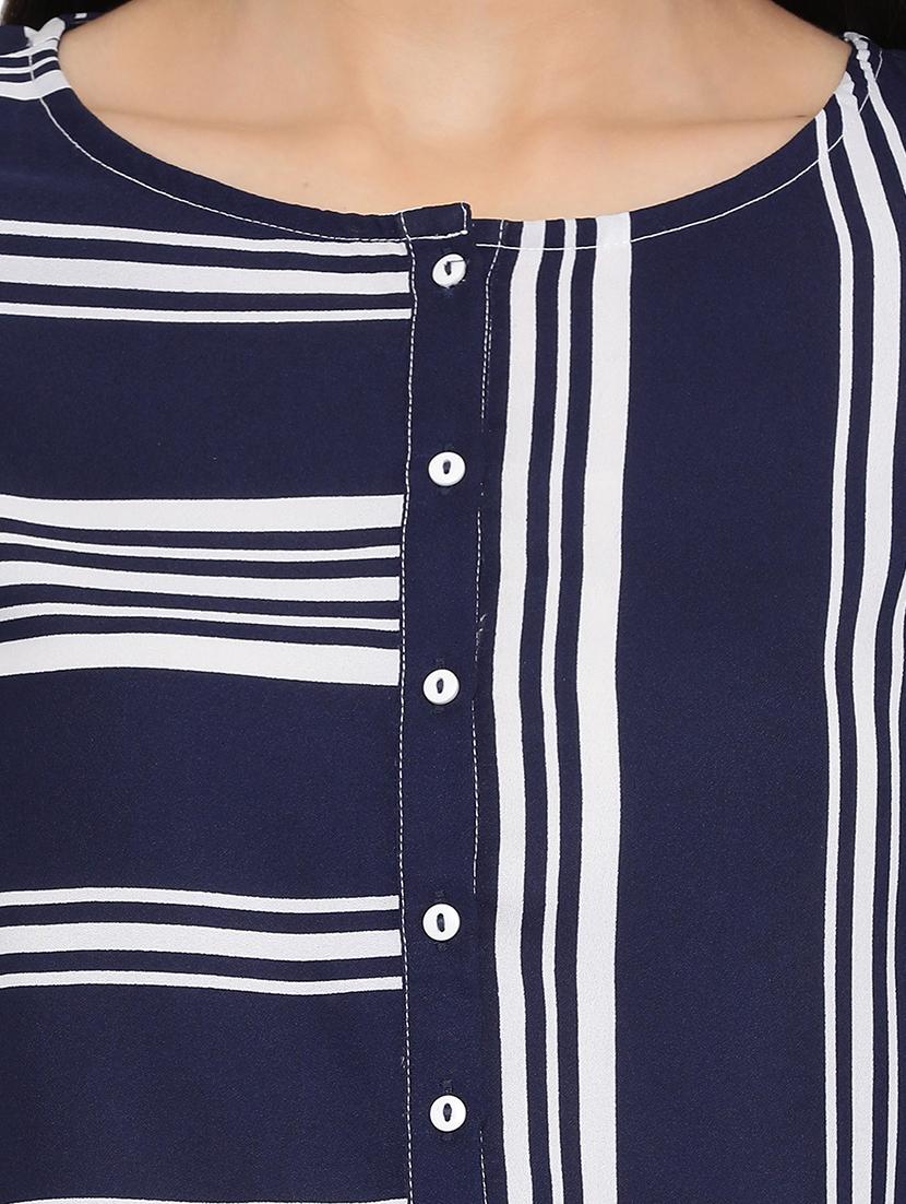 round neck striped top - 17843655 - Standard Image - 4