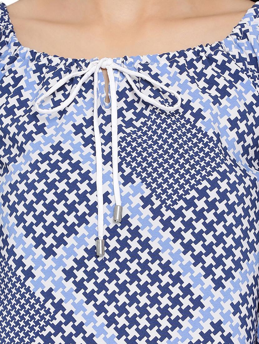 tie up neck printed top - 17843656 - Standard Image - 4