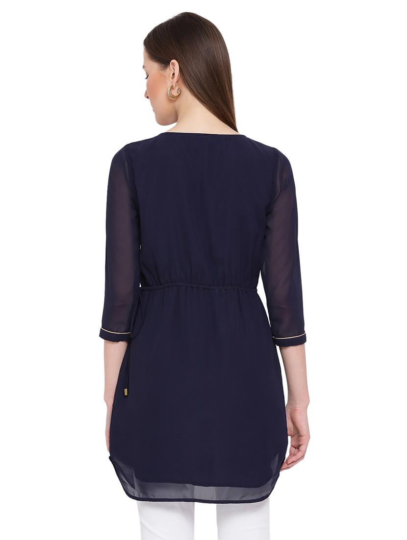 embellished detail round neck tunic - 17843658 -  Standard Image - 1