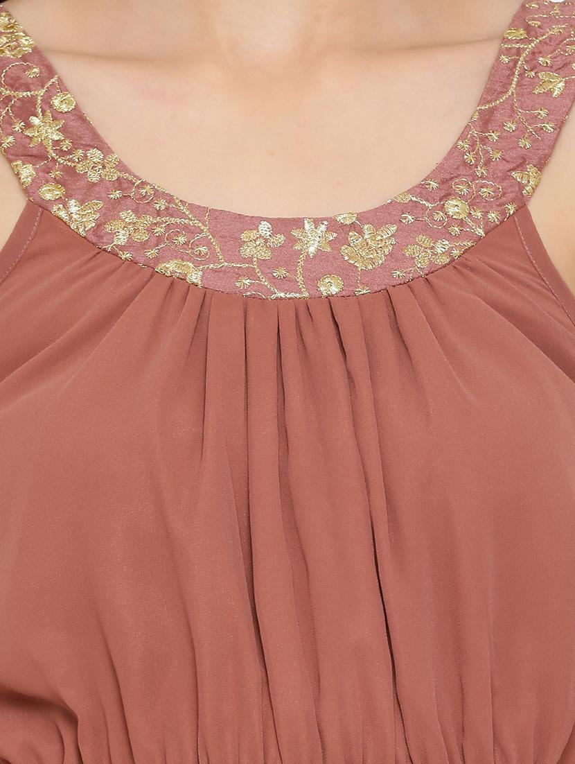 round neck embellished detail a-line dress - 17843661 - Standard Image - 4