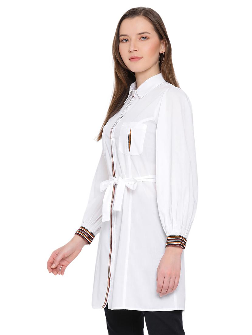 tie front contrast taped top - 17843667 - Standard Image - 1