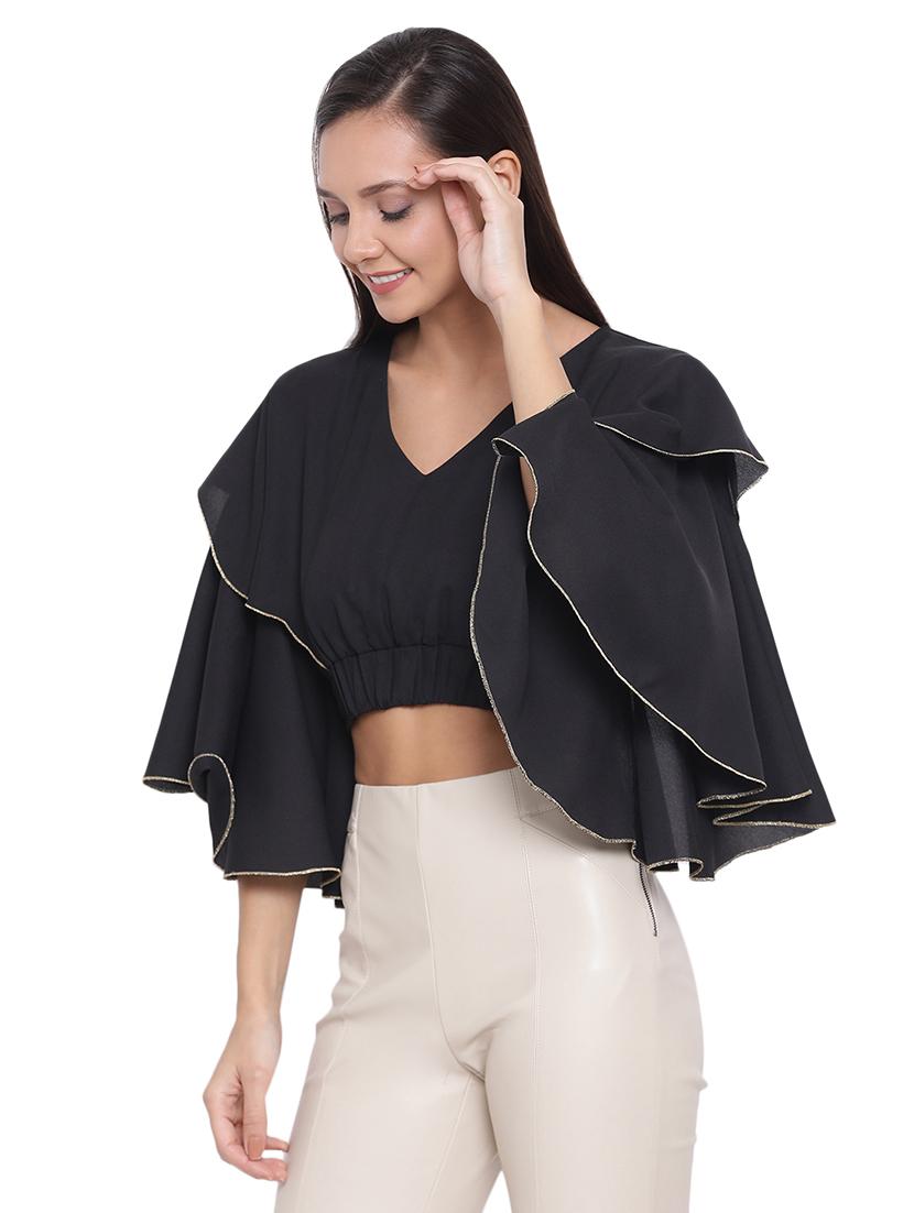 bell sleeved crop top - 17843671 - Standard Image - 1
