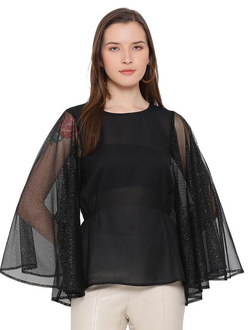 bell sleeved solid top - 17843673 - Standard Image - 0