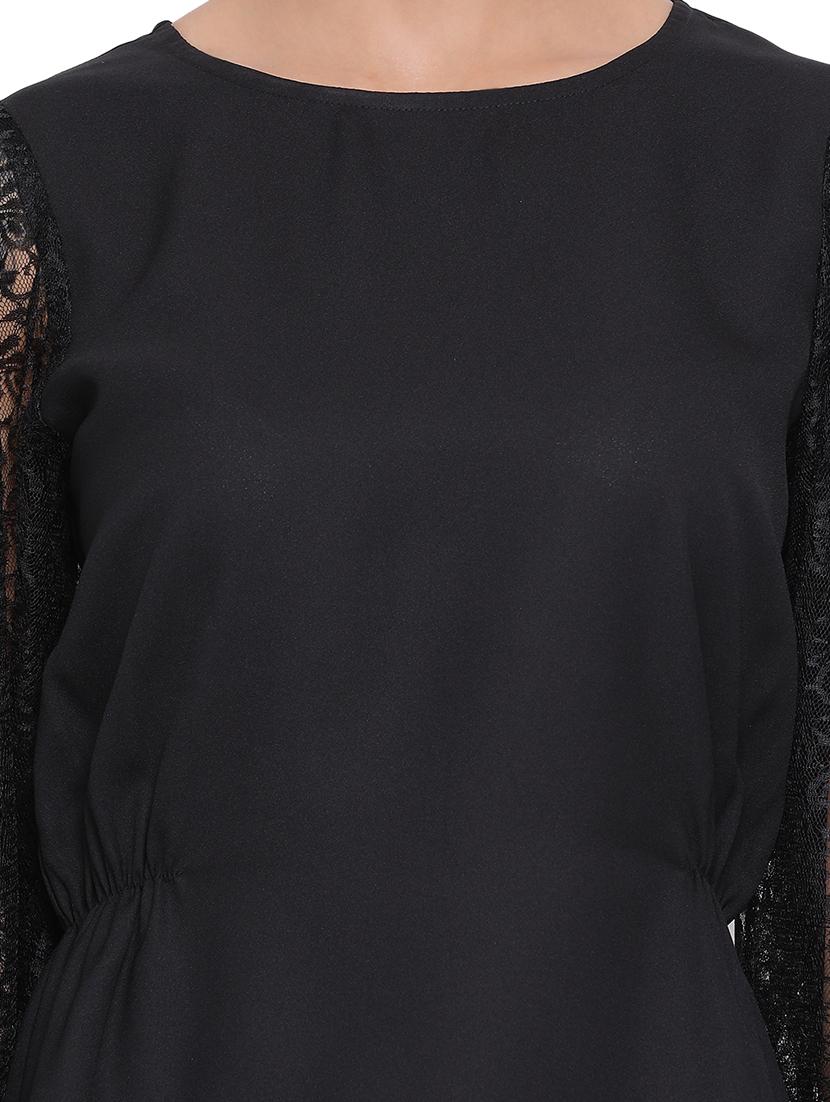 exaggerated sleeved solid top - 17843676 - Standard Image - 4