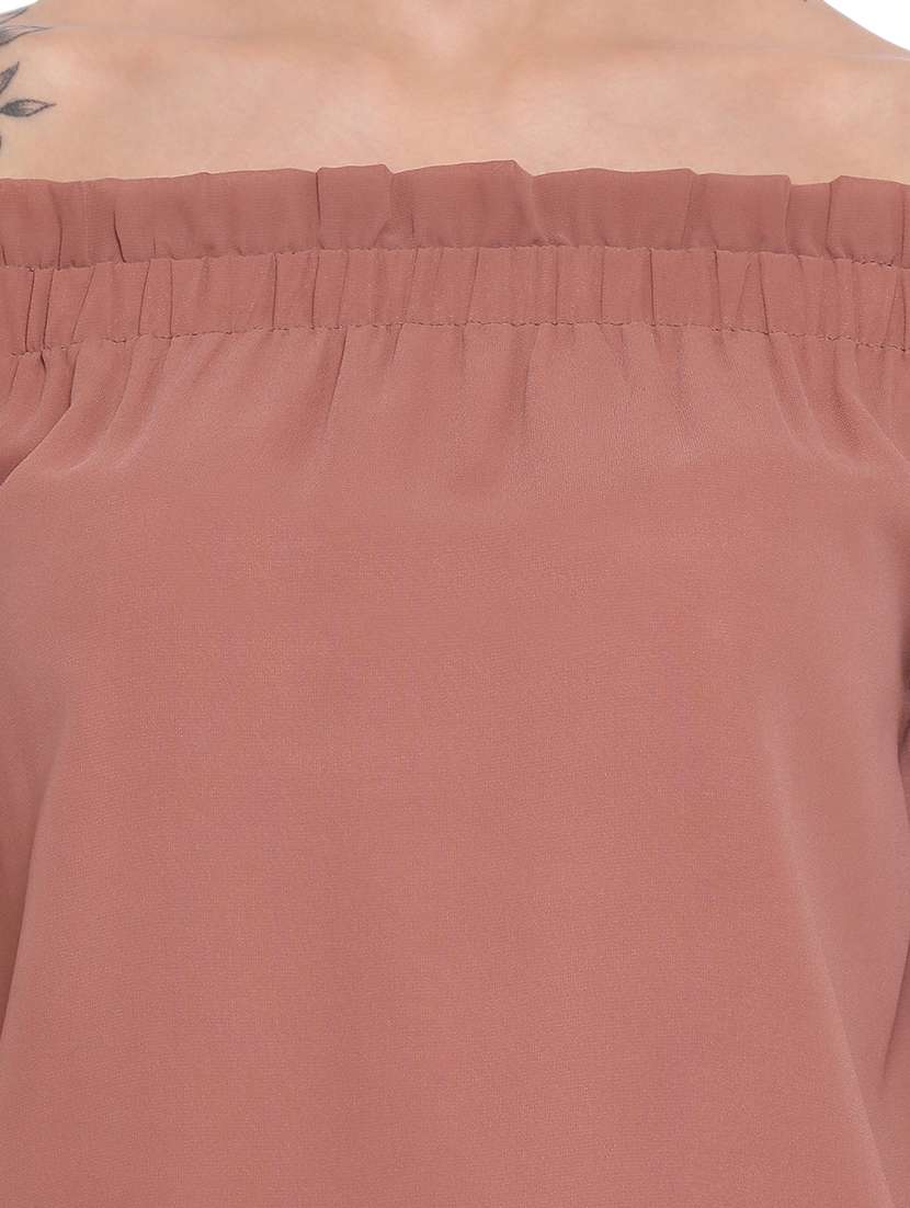 off shoulder solid top - 17843686 - Standard Image - 4