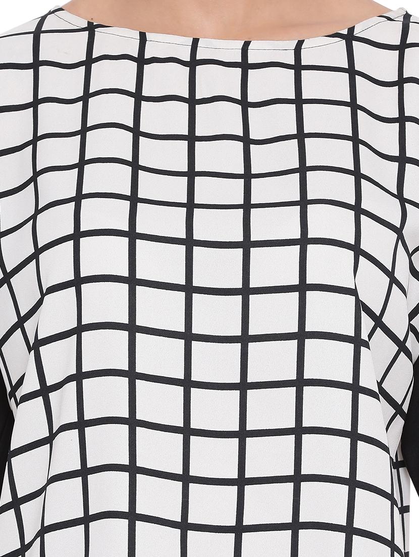 slit sleeved checkered top - 17843689 - Standard Image - 4