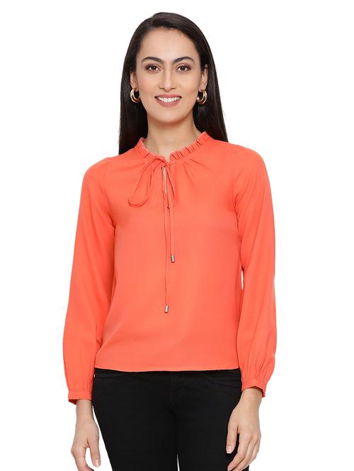 tie up neck solid top - 17843695 - Standard Image - 0
