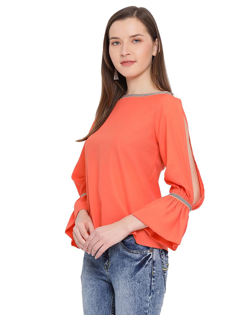 bell sleeved solid top - 17843696 - Standard Image - 1